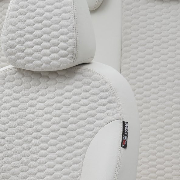 Otom Citroen C-Elysee 2017-Sonrası Özel Üretim Koltuk Kılıfı Tokyo Design Tay Tüyü Fildişi - 3