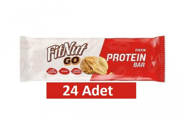 Fitnut Şekersiz Fıstıklı Protein Bar 40g 24 Adet