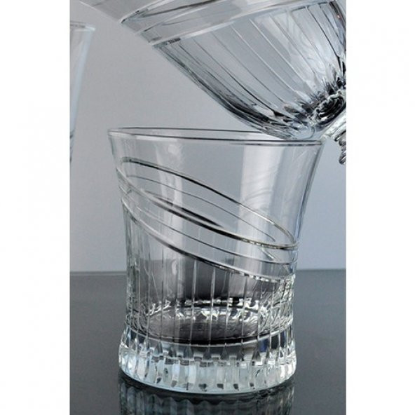 Kcd Seremoni Sade Kesme El Dekor Yaldızlı 6 Adet Desenli Su Bardağı Takımı - Resim 2