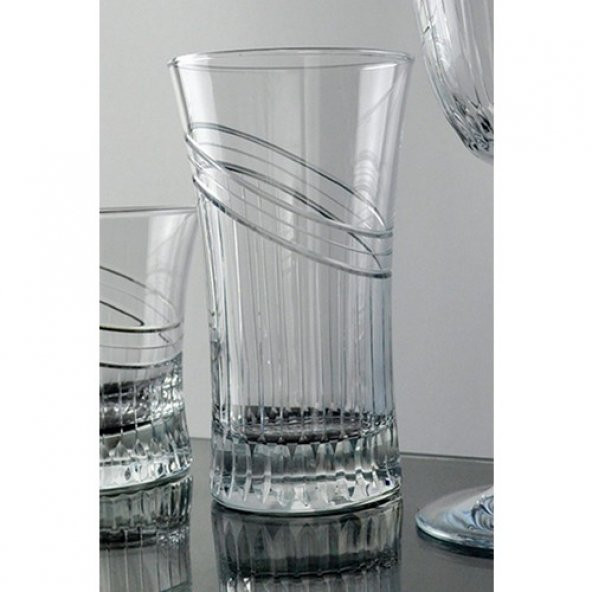 Kcd Seremoni Sade Kesme El Dekor Yaldızlı 6 Adet Desenli Su ve Meşrubat Bardak Takımı ürün görseli