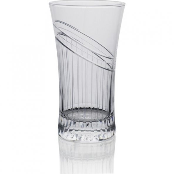 Kcd Seremoni Sade Kesme El Dekor Yaldızlı 6 Adet Desenli Su ve Meşrubat Bardak Takımı - Resim 2