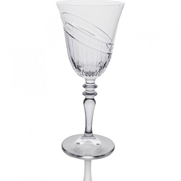 Kcd Seremoni Sade Kesme El Dekor Yaldızlı Desenli Cam 6 Adet Ayaklı Bardak Kadeh - Resim 2