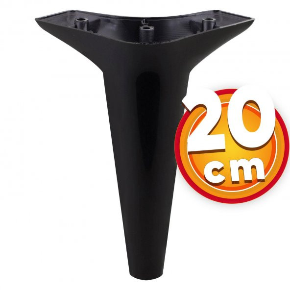 Mobilya Kanepe Sehpa TV Ünitesi Koltuk Ayağı 20 cm Siyah Baza Ayak