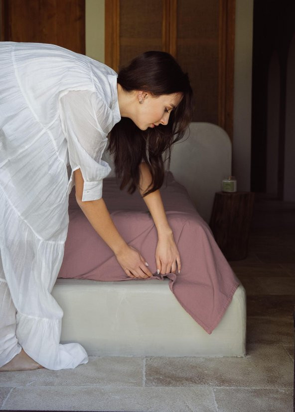 The Mia Cotta Old Rose Çift Kişilik Çarşaf 260x240 Cm - 2