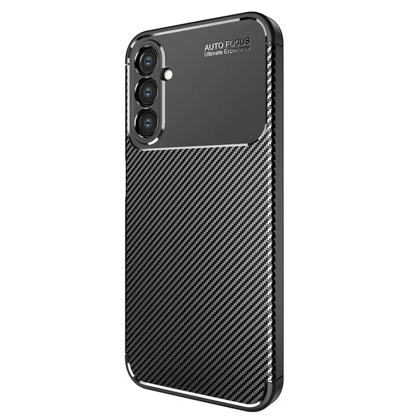 Vendas Samsung Galaxy A54 Uyumlu Deep Dizayn Auto Focus Tasarımlı Karbon Dizayn Silikon Kılıf - 1