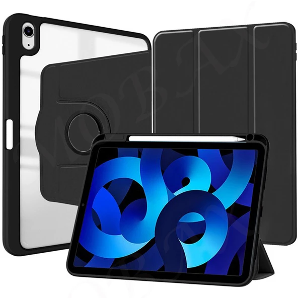 Apple iPad 7. 8. 9. Nesil 10.2" Kılıf Dik-Yatay Kalem Bölmeli Smart Case 2019 2020 2021 - 7
