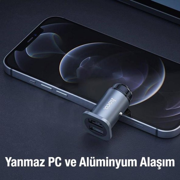 Coofbe 24W Ultra Hızlı 2 USB Girişli Araç Çakmaklık Şarj Adaptörü, Yanmaz Minimal Tasarımlı Çakmaklık - 2