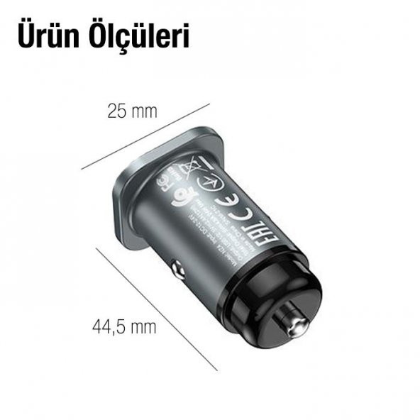 Coofbe 24W Ultra Hızlı 2 USB Girişli Araç Çakmaklık Şarj Adaptörü, Yanmaz Minimal Tasarımlı Çakmaklık - 5