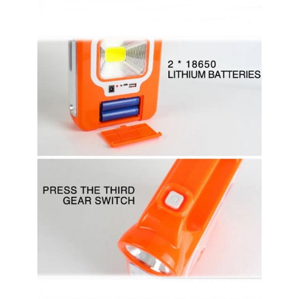 HB-6399 Güneş Enerjili Panelli Aydınlatma Sistemi Kamp Acil Durum Lambası Powerbank Özellikli + Ampul - 3