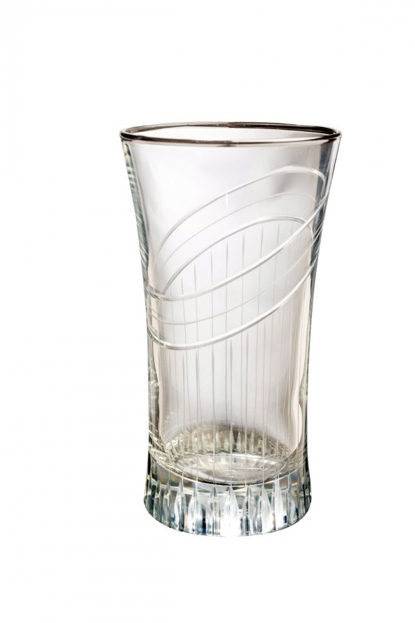 Kcd Seremoni Platin Kesme El Dekor Yaldızlı 6 Adet Desenli Su Ve Meşrubat Bardak Takımı - Resim 2