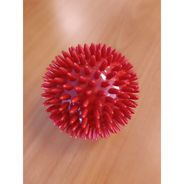 El Egzersiz Masaj ve Duyu Topu , Yumuşak Dikenli Top Kırmızı Renk 9 cm - 2