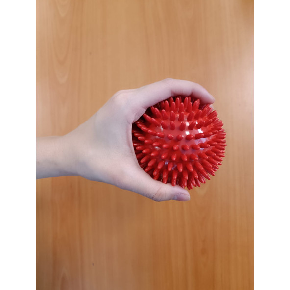 El Egzersiz Masaj ve Duyu Topu , Yumuşak Dikenli Top Kırmızı Renk 9 cm - 3