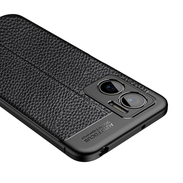 Vendas Xiaomi Redmi Note 11E Uyumlu Deri Desenli Niss Dikiş Tasarımlı Darbe Dirençli Silikon Kılıf - 12