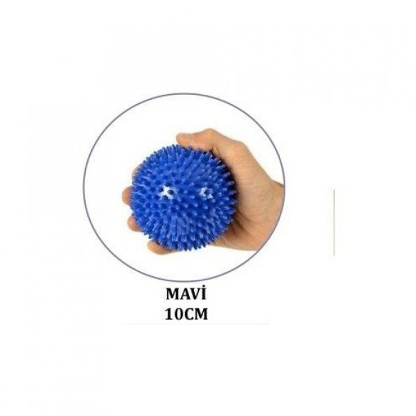 El Egzersiz Masaj ve Duyu Topu , Yumuşak Dikenli Top Mavi Renk 10 cm