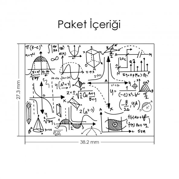 Matematiksel Doodle Notebook Sticker, Laptop sticker,, Hp Sticker, Asus Sticker, 15.6 inç Sticker - 2