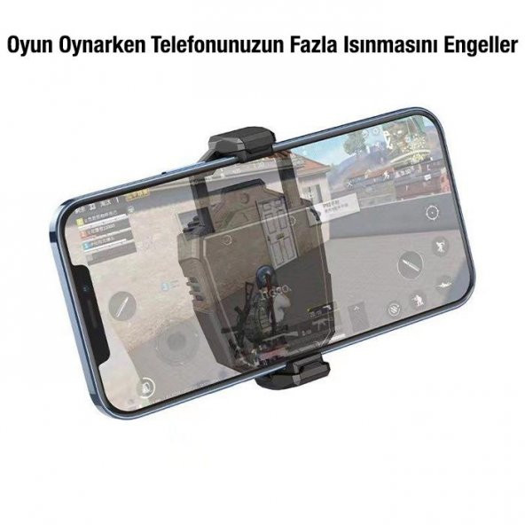 Coofbe 120Mah Bataryalı Işıklı Ultra Hızlı Soğutuculu Oyuncu Fanı, Radyatörlü Telefon Soğutucu - 3