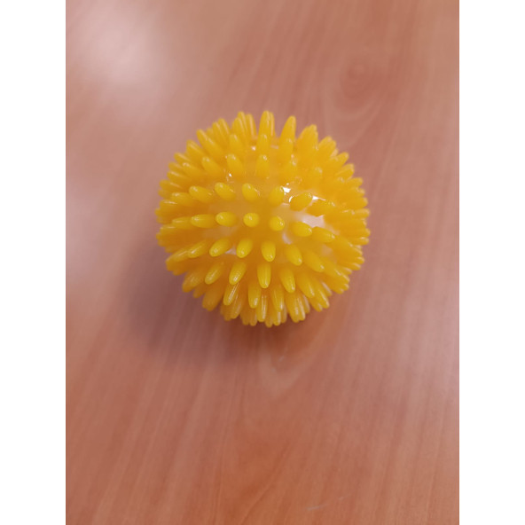 El Egzersiz Masaj ve Duyu Topu , Yumuşak Dikenli Top Sarı Renk 8 cm