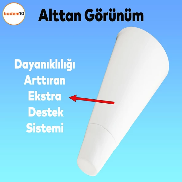 Konik Lüks Mobilya Kanepe Sehpa Tv Ünitesi Koltuk Ayağı 12 Cm Beyaz Ayakları - 3