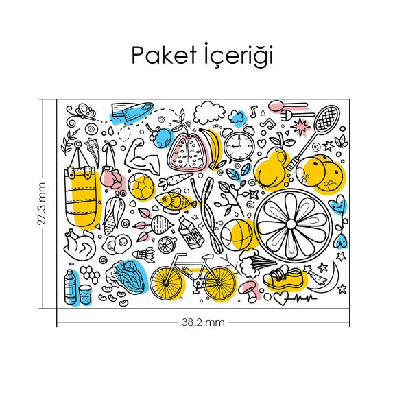 Sportif Doodle Notebook Sticker, Laptop sticker,, Hp Sticker, Asus Sticker, 15.6 inç Sticker - 2