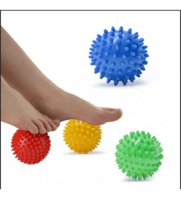 EL EGZERSİZ MASAJ VE DUYU TOPU , YUMUŞAK DİKENLİ TOP KIRMIZI RENK 7 CM - 2