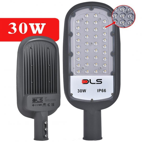30W Led Yol Sokak Armatür DLS Park Bahçe Çevre Site Bina Dış Mekan Lamba Aydınlatma Ledli Sokak Armatürü - 2