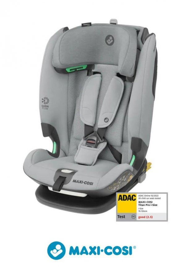 Maxi-Cosi Titan Pro I-Size  ADAClı 9-36 Kg Çocuk Oto Koltuğu Authentic Grey