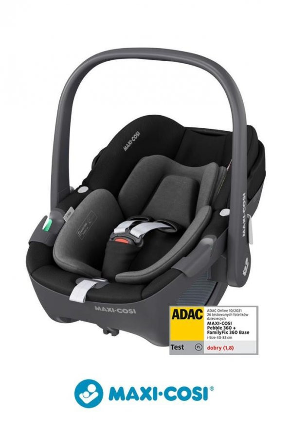 Maxi-Cosi Pebble ADAClı 360 Dönebilen 0-13 kg Ana Kucağ Bebek Oto Koltuğu Essential Black