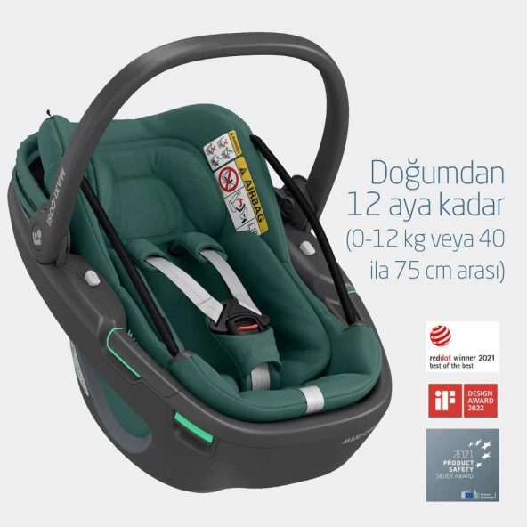 Maxi-Cosi Coral 360 Dönebilir Yatabilir 2'si Bir Arada Modüler Ana Kucağı ve Oto Koltuğu Essential Green - 8