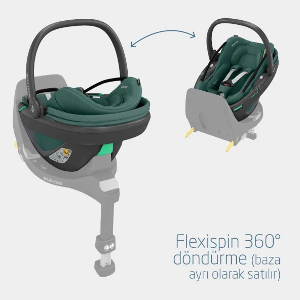 Maxi-Cosi Coral 360 Dönebilir Yatabilir 2'si Bir Arada Modüler Ana Kucağı ve Oto Koltuğu Essential Green - 10