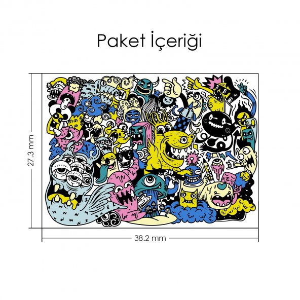 Doodle-6 Notebook Sticker, Laptop sticker,, Hp Sticker, Asus Sticker, 15.6 inç Sticker - 2