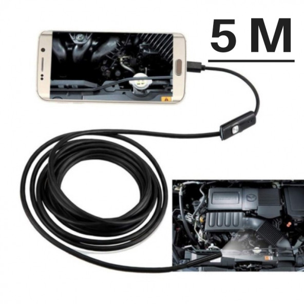 Usb Led ışıklı tel yılan 1080p Full HD endoskop su geçirmez kamera 5MT