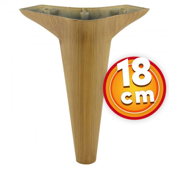 Lüks Mobilya Kanepe Sehpa TV Ünitesi Koltuk Ayağı 18 cm Açık Kahverengi Desenli Baza Ayak