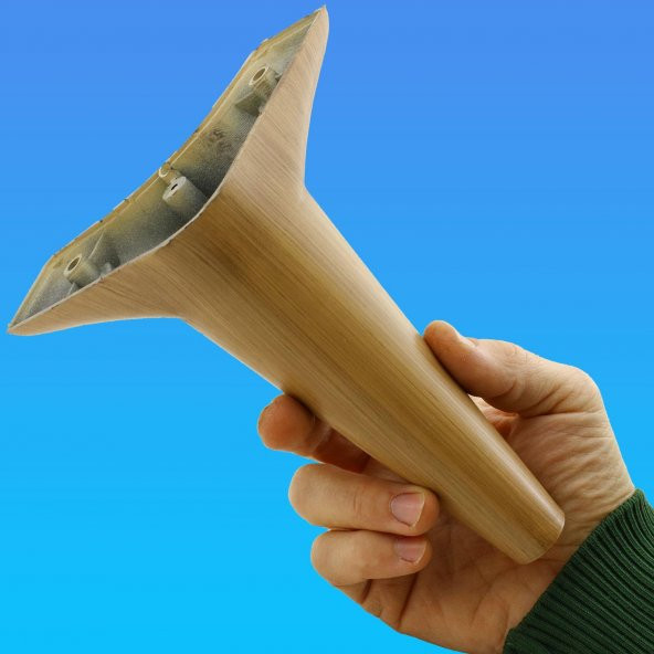 Lüks Mobilya Kanepe Sehpa TV Ünitesi Koltuk Ayağı 18 cm Açık Kahverengi Desenli Baza Ayak - 3