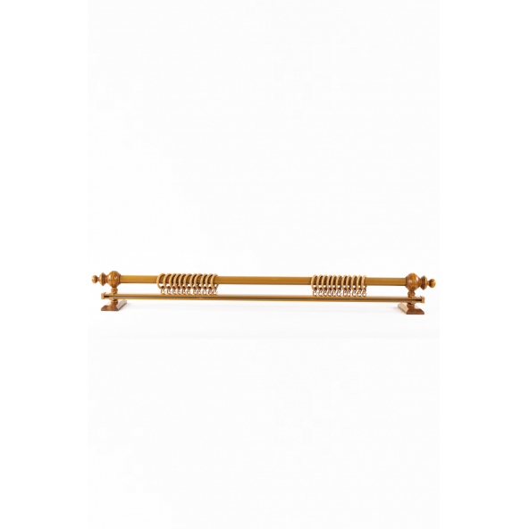Meşe Tek Raylı Ahşap Rustik Perde Askısı - 125 CM - 3