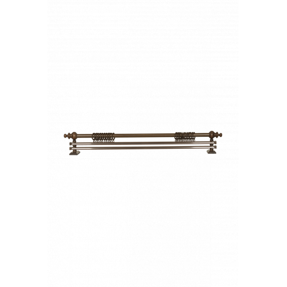 Ceviz Çift Raylı Ahşap Rustik Perde Askısı - 125 CM - 3