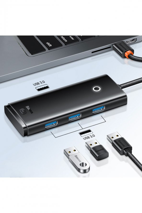 Lite Series 4 Portlu Type-c To Usb 3.0 Hub Adaptör 25cm Siyah - 8