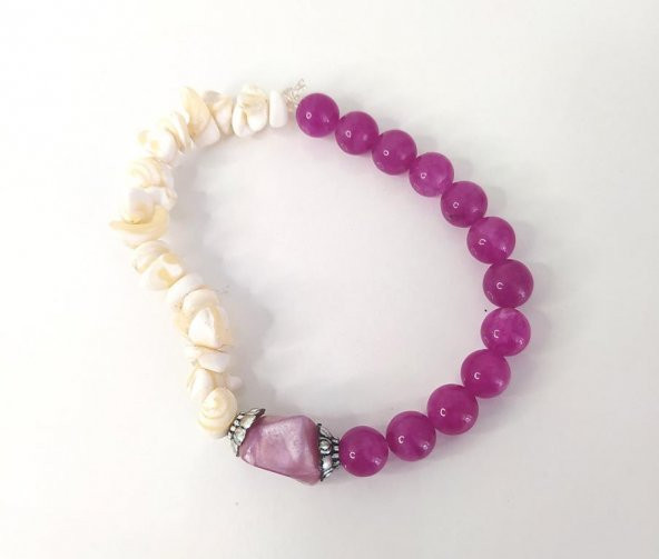 Bileklik Doğal Taş Çakra Elastik Sevgili Çift Bilekliği Unisex Bilezik 13970 - 3