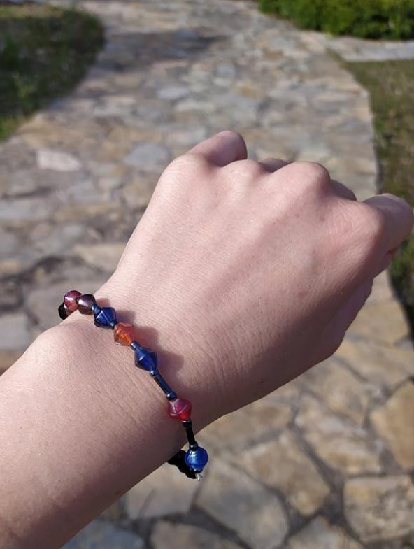 Bileklik Doğal Taş Çakra Elastik Sevgili Çift Bilekliği Unisex Bilezik 13972 - 2