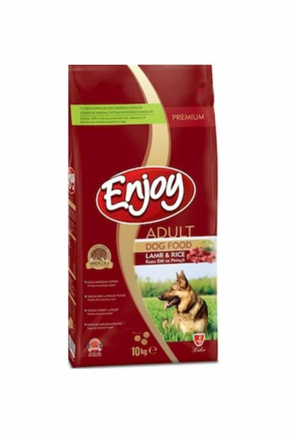 Enjoy Kuzu Etli  ve Pirinçli Yetişkin Köpek Maması 10 Kg