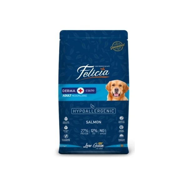 Felicia Az Tahıllı  Yetişkin Somonlu M/Large Breed HypoAllergenic Köpek Maması 15 Kg ürün görseli