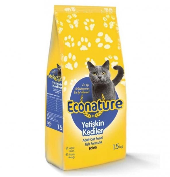 Econature Balıklı Yetişkin Kedi Maması 15 Kg