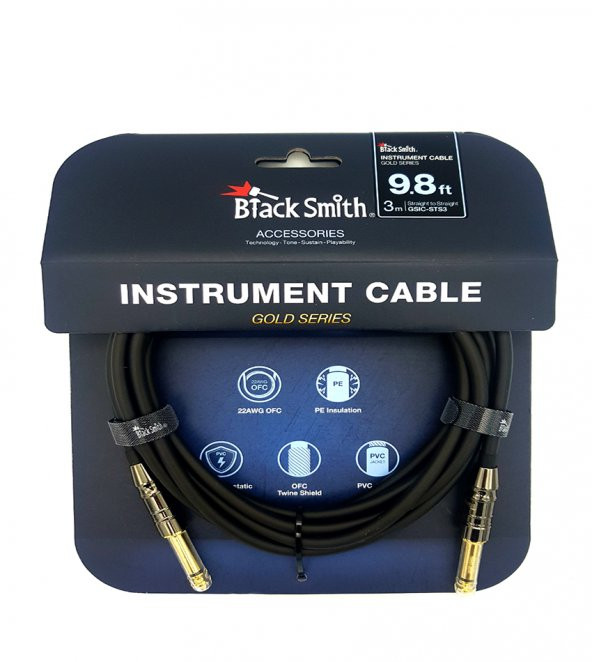 BLACKSMİTH GOLD SERIES INSTRUMENT CABLE STRAIGHT TO STRAIGHT 3m