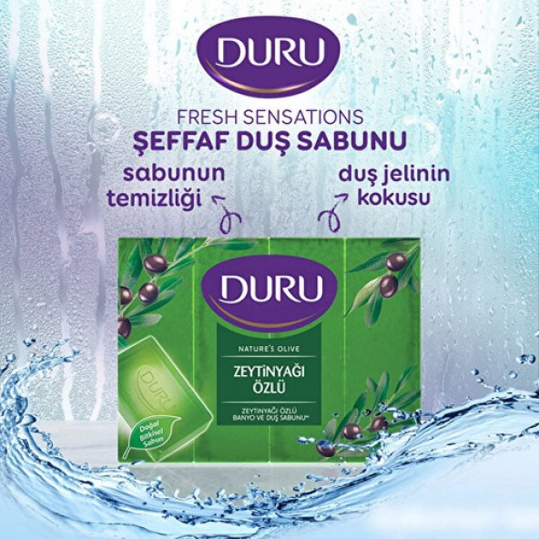 Duru Natural Olive Zeytinyağlı 4 Adet Banyo Sabunu 600Gr - 3