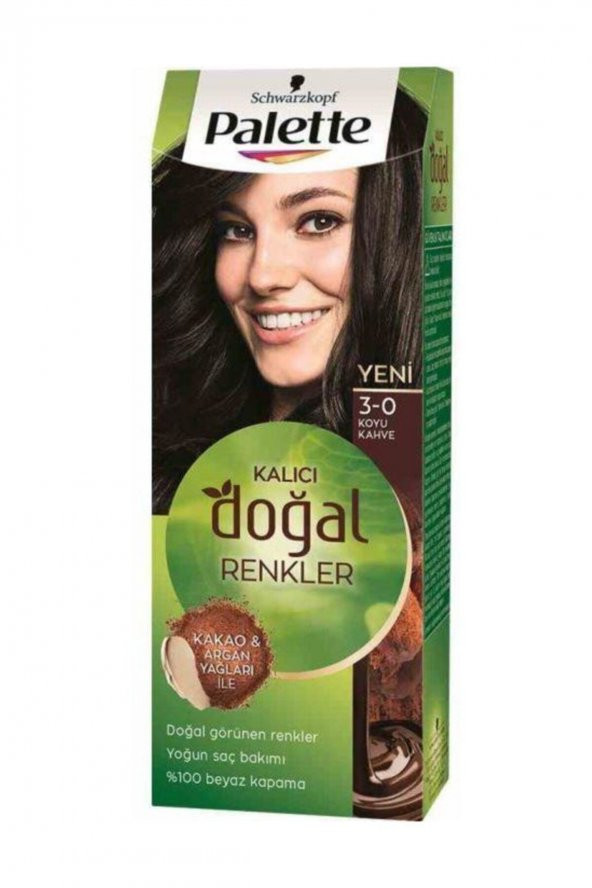 Palette Saç Boyası Kalıcı Doğal Renkler 3-0 KOYU KAHVE x 2 Paket - 3