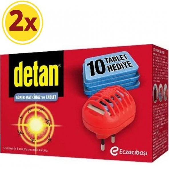 Detan Süper Mat Cihaz Sinek Kovucu + 10 Yedek x 2 Adet