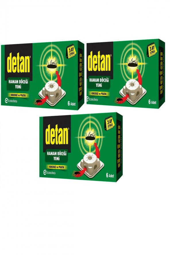 Detan Hamam Böceği Yemi 6lı X 3 Adet