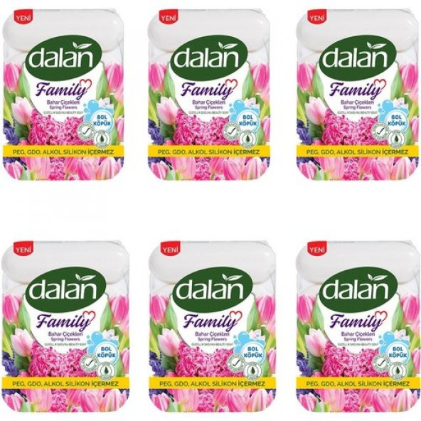 Dalan Family Sabun Bahar Çiçekleri 6Lı Paket 75X4 gr