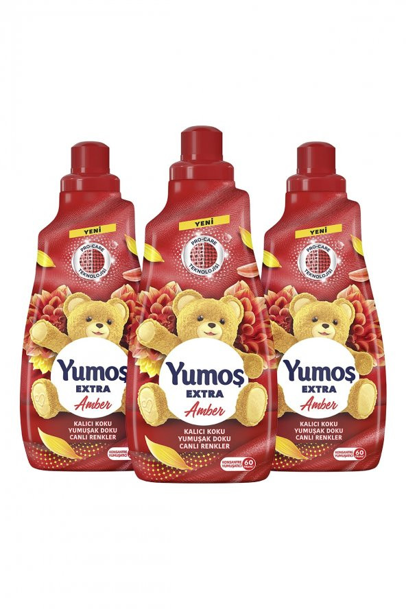 Yumoş Extra Konsantre Çamaşır Yumuşatıcısı Amber 1440 ml 60 Yıkama x3 Adet - 2