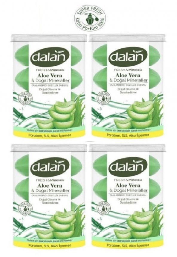 Dalan Fresh Minerals Duş Sabunu Aloe Vera 4 x 110 Gr x 4 Paket