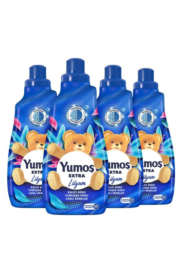 Yumoş Extra Lilyum Konsantre Çamaşır Yumuşatıcı 1440 ml 60 Yıkama X 4 Adet - 3